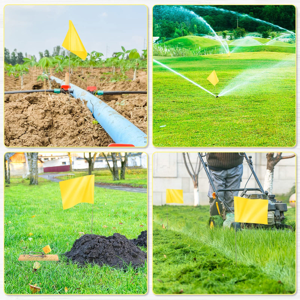 IKAYAS small yellow marking flags ideal for marking plants and landscaping plans.