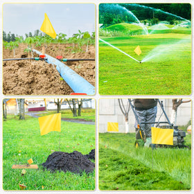 IKAYAS small yellow marking flags ideal for marking plants and landscaping plans.