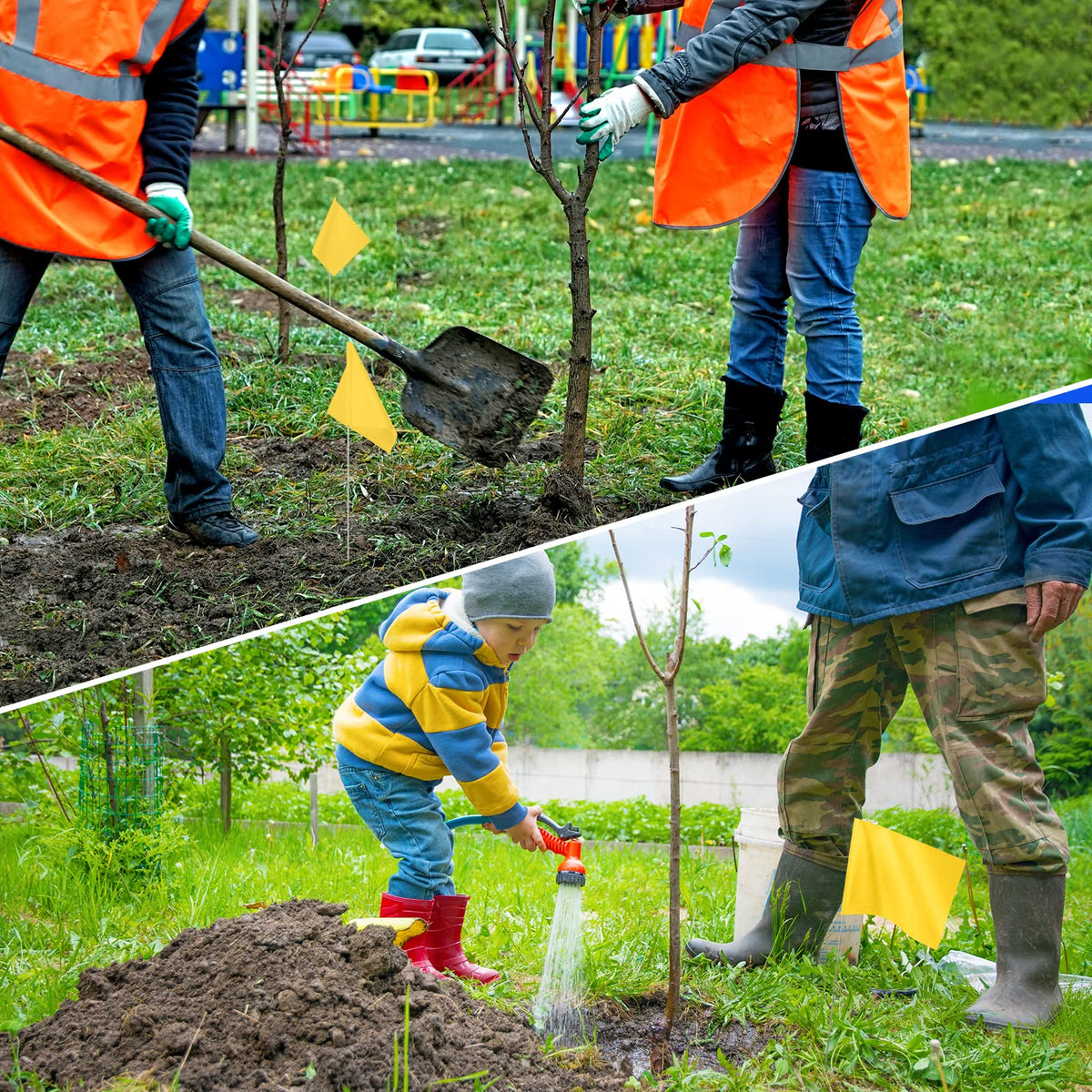 IKAYAS yellow survey flags help mark locations during projects and boundaries.