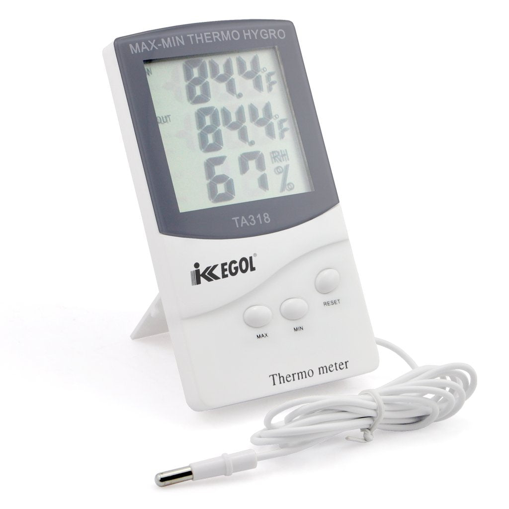 iKKEGOL energy-friendly thermometer powered by a single battery.