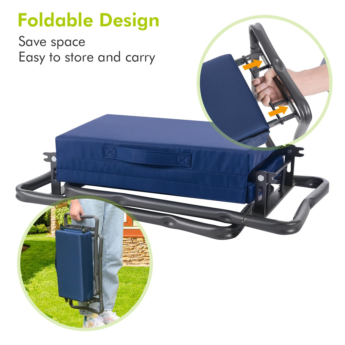 ikkle heavy-duty garden kneeler converts to bench for seating breaks