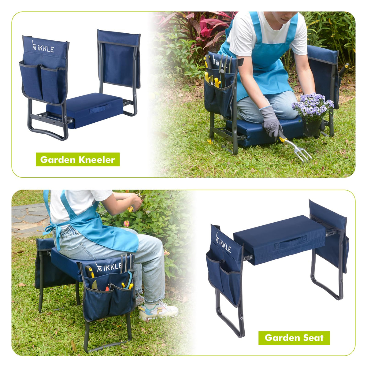 ikkle heavy-duty garden kneeler cushion detached for portable mat use