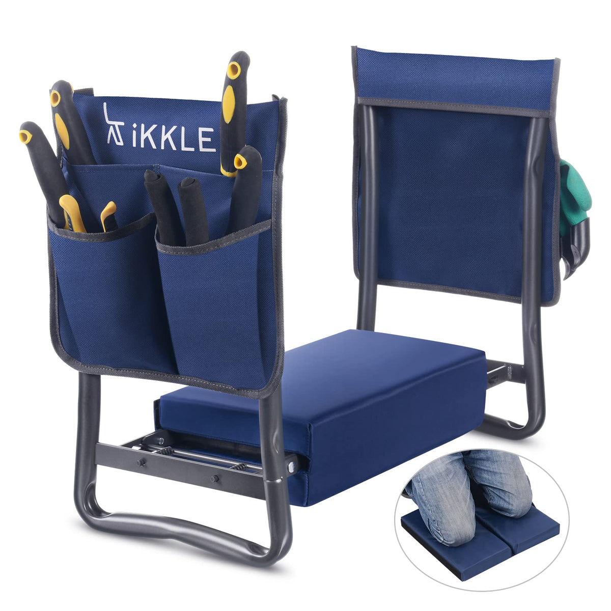 ikkle heavy-duty garden kneeler folded compact for storage and transport
