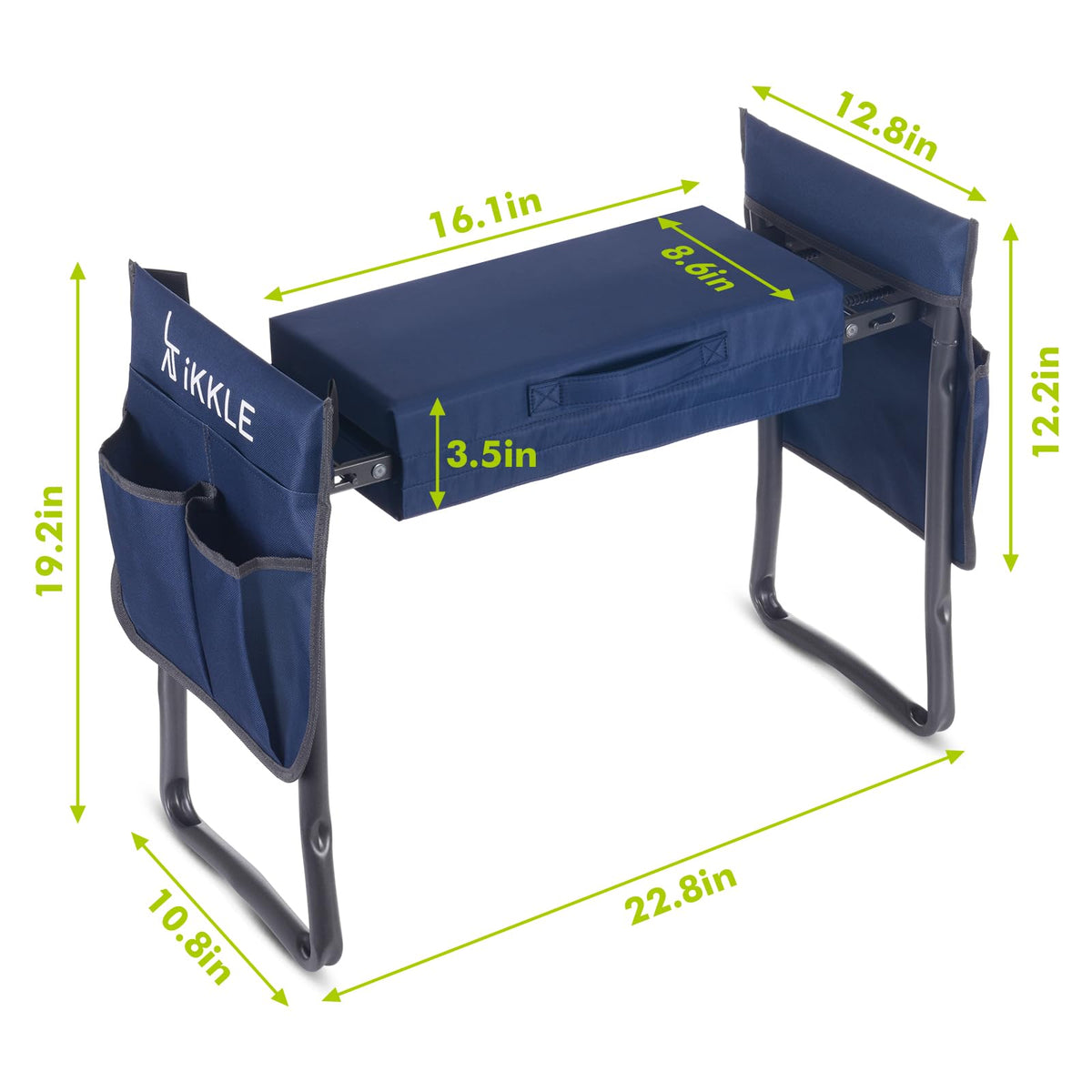 ikkle heavy-duty garden kneeler with shoulder strap for easy carrying