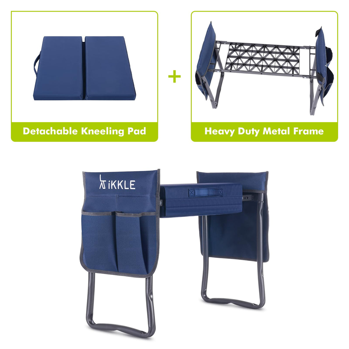 ikkle heavy-duty garden kneeler with tool-pouches for nearby essentials
