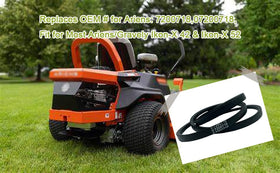 IKSI drive belt on mower deck showing 1/2 inch width for 42-52 inch decks