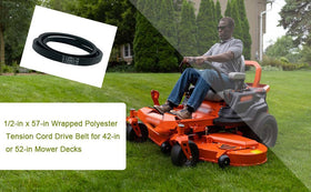 IKSI drive belt packaging for quick replacement in Ikon-X mowers