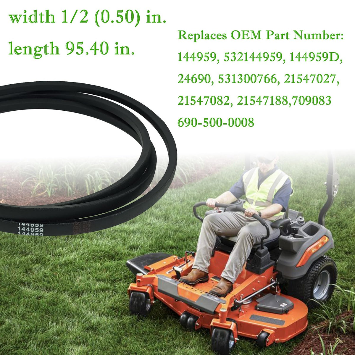IKSI OEM deck belt ready for Craftsman and Husqvarna installation