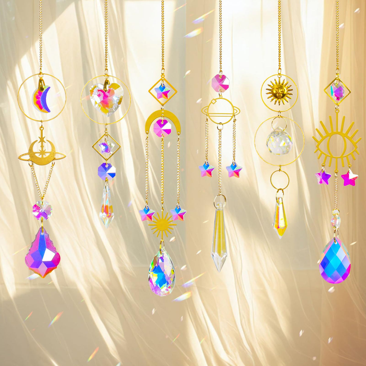 ilclviz outdoor indoor hanging crystal suncatcher for versatile decor