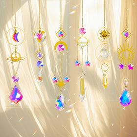ilclviz outdoor indoor hanging crystal suncatcher for versatile decor