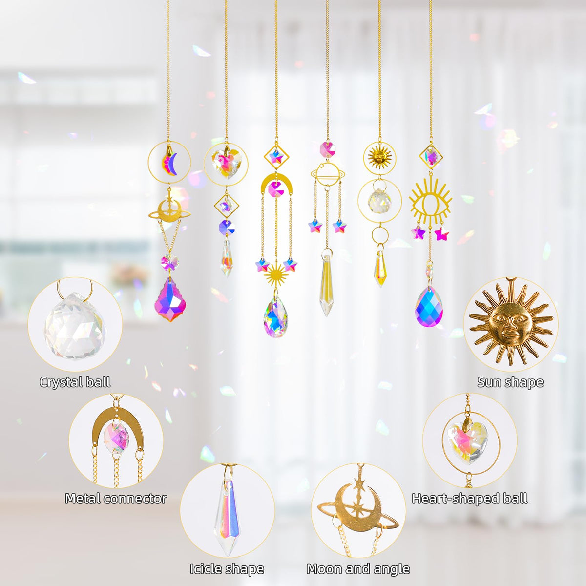 ilclviz prismatic sun catcher window decor with sunlight reflections