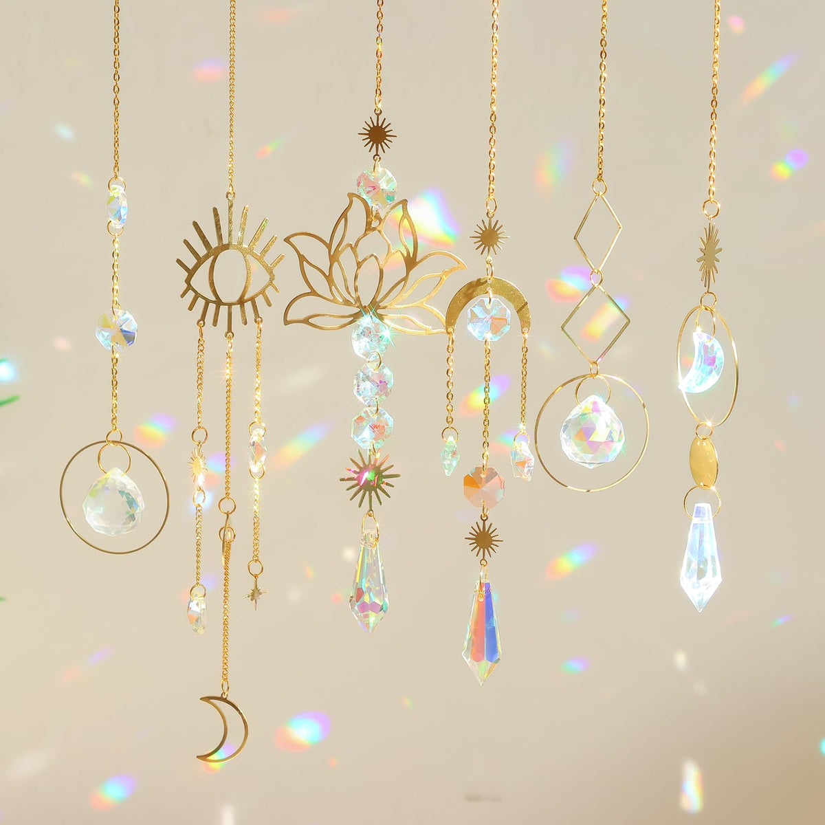 ilclviz christmas tree decor display with crystal sun catchers