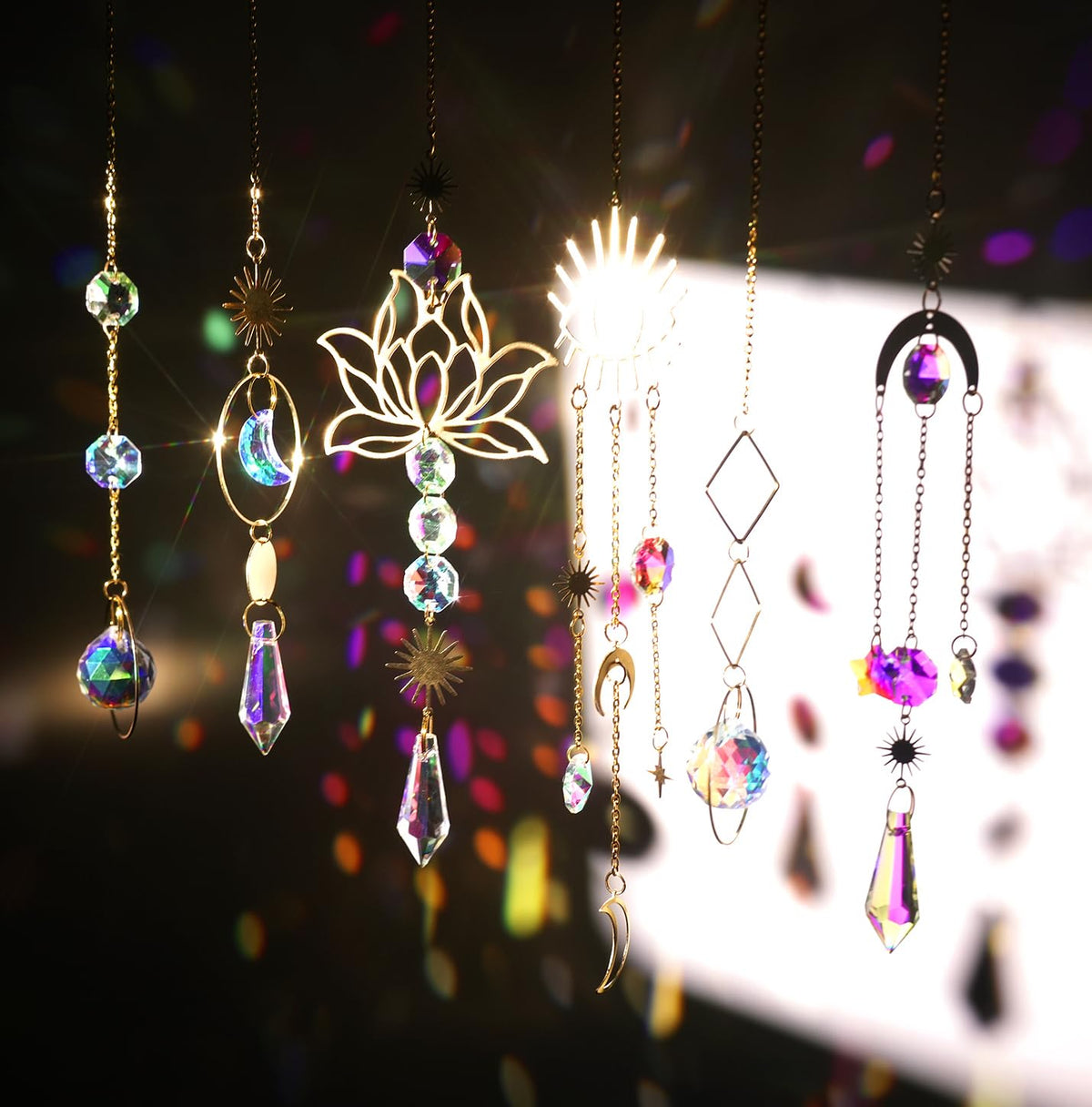 ilclviz crystal ball prisms hanging to spark light patterns