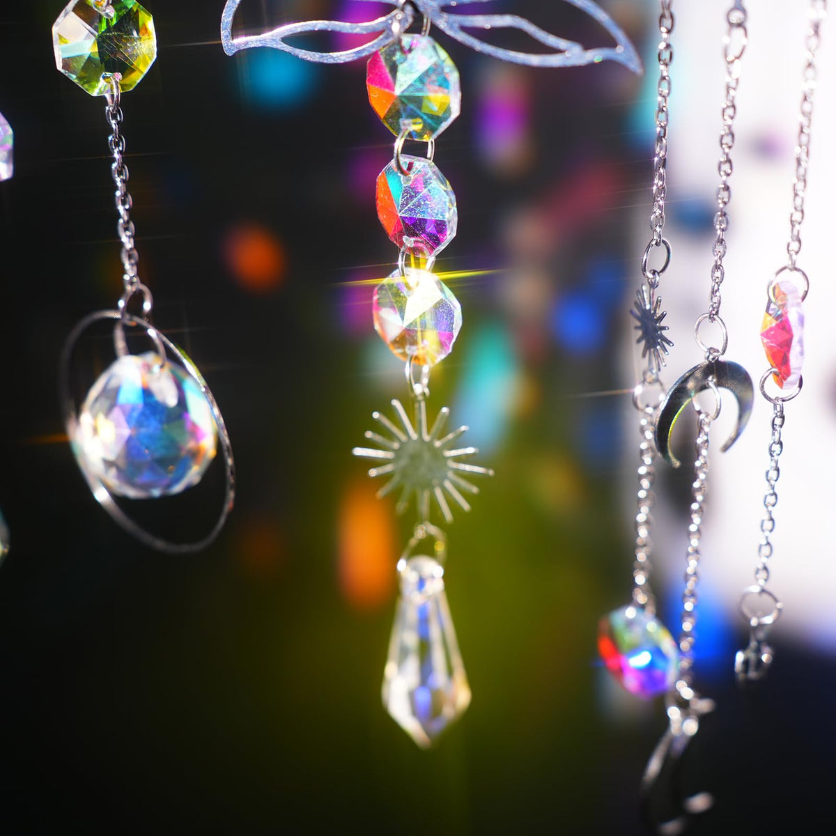 ilclviz wedding garden decor display with crystal rainbows