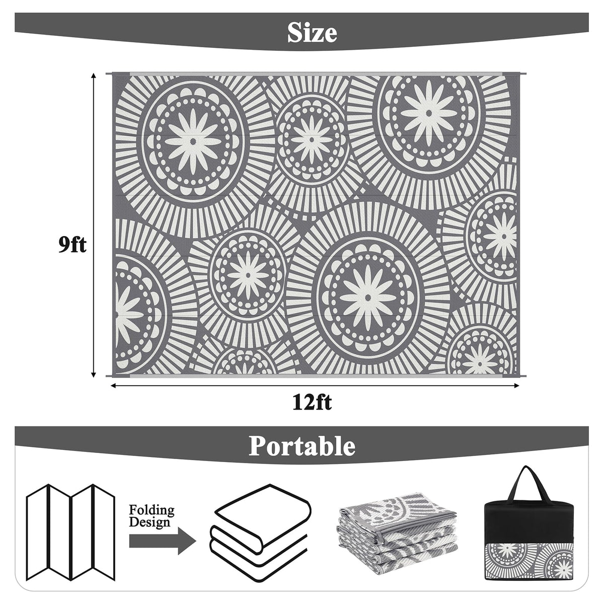 Ileading easy-clean rug resists spills, ideal for outdoor gatherings