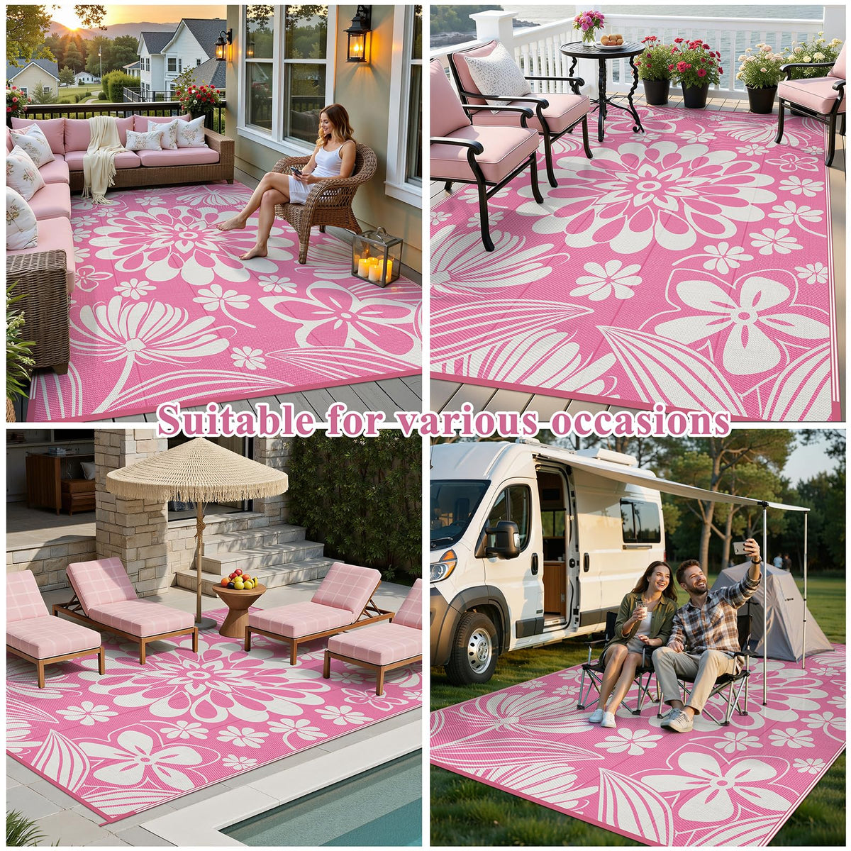 Ileading outdoor rug dries fast after washing or rain.