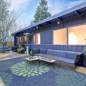 Ileading outdoor rug used on patio, deck, or garden for everyday lounging.