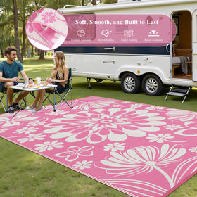 Ileading portable 9x12 ft camping rug for picnics and RV trips.