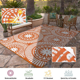 Ileading portable foldable rug with carrying bag for travel