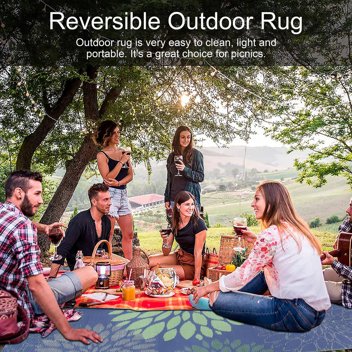Ileading portable RV mat folds compactly with carry bag for trips.