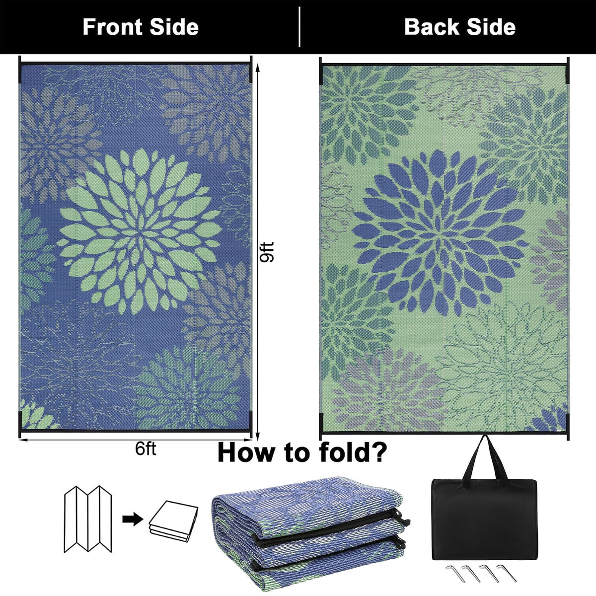 Ileading reversible floral pattern rug shows two chic sides for easy refresh.