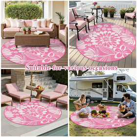 Ileading 6ft rug suited for patios and camping trips with easy portability.