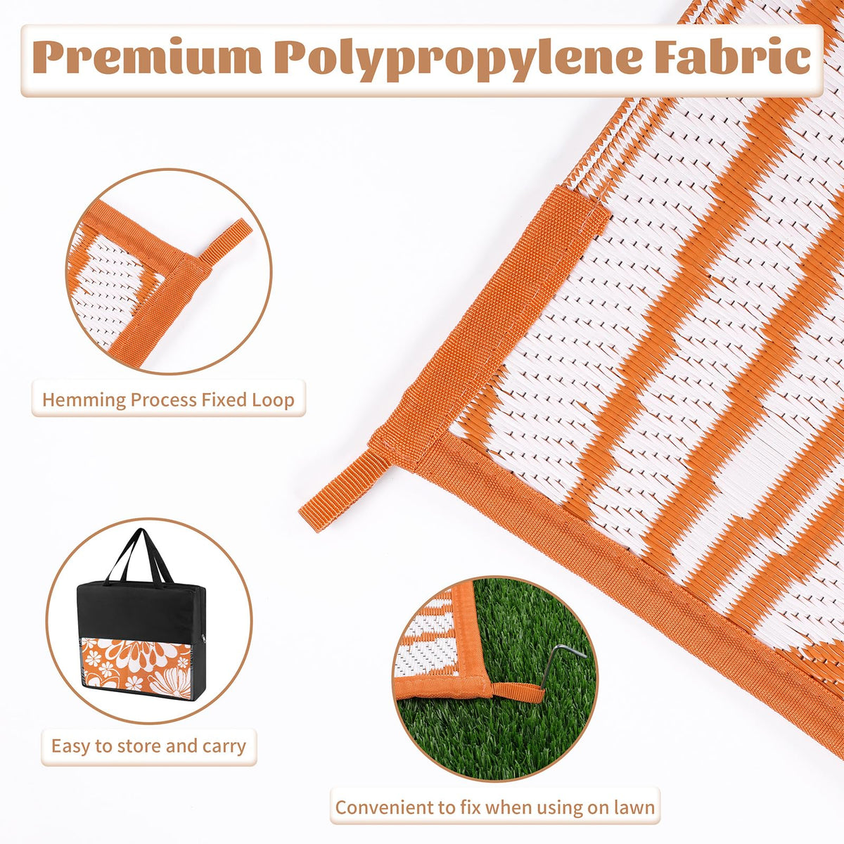 Ileading rug with carrying bag for easy transport