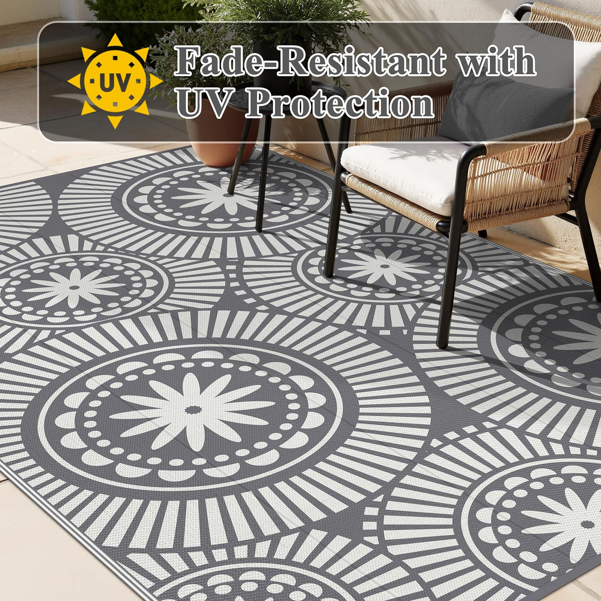 Ileading UV-protected rug maintains color and durability under sun exposure