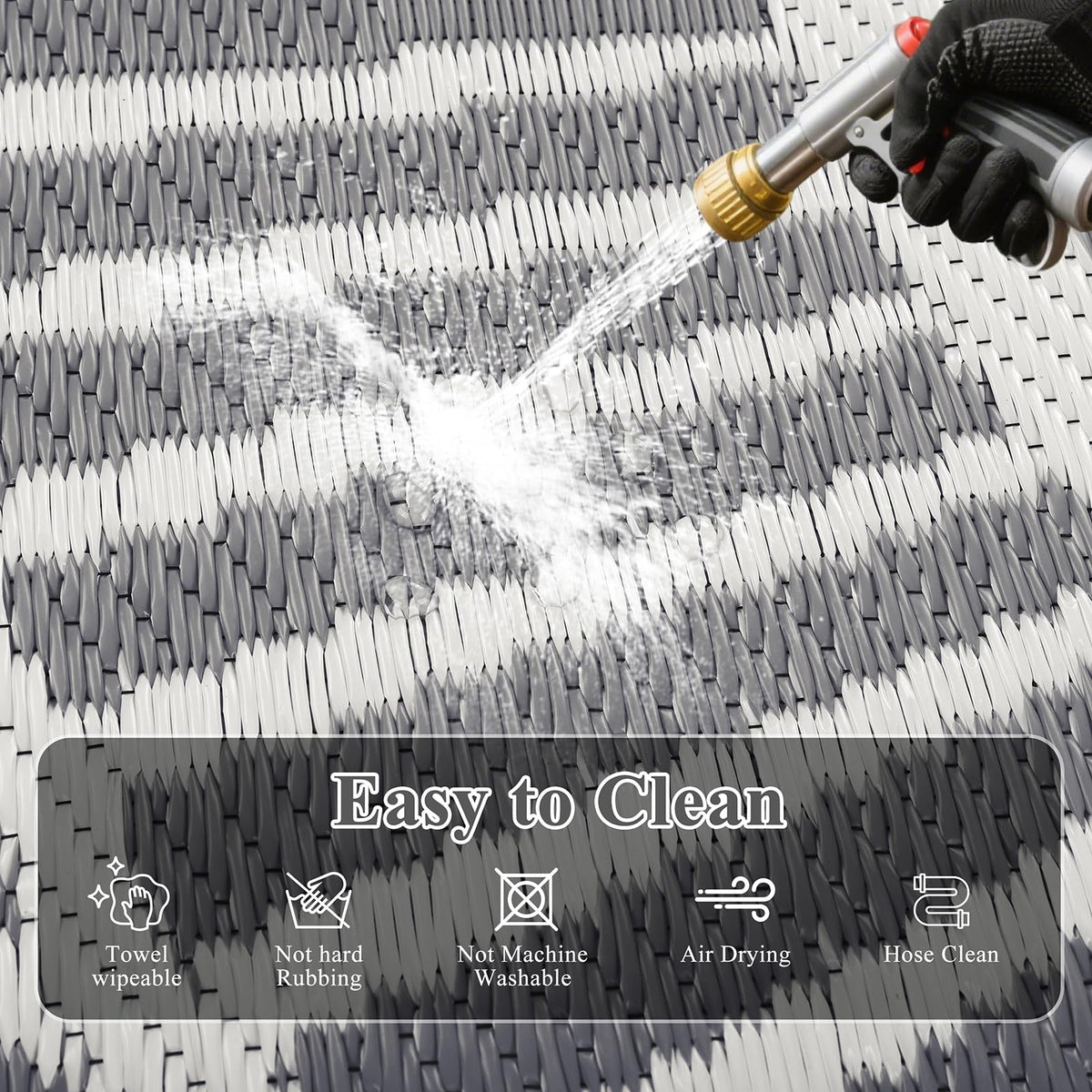 Ileading UV-protected rug resists fading while staying easy to clean.