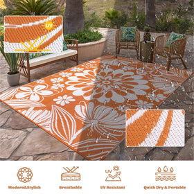 Ileading waterproof outdoor rug easy to clean after spills and weather