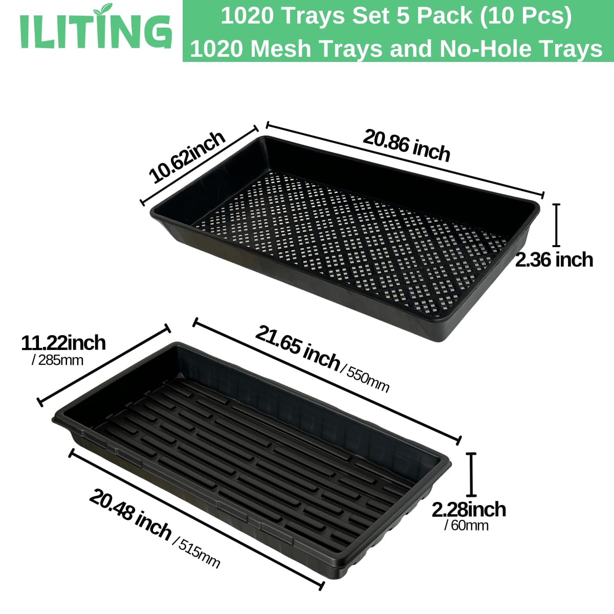 ILITING no-hole trays catching excess water to keep the workspace tidy