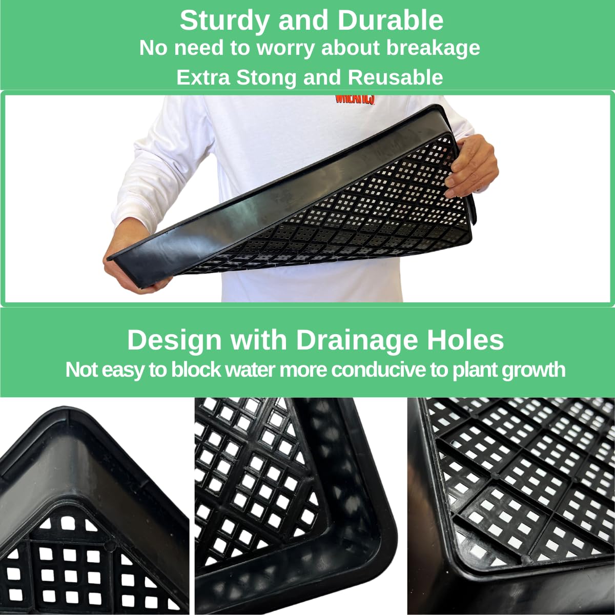ILITING no-hole trays keeping surfaces clean during watering and growth