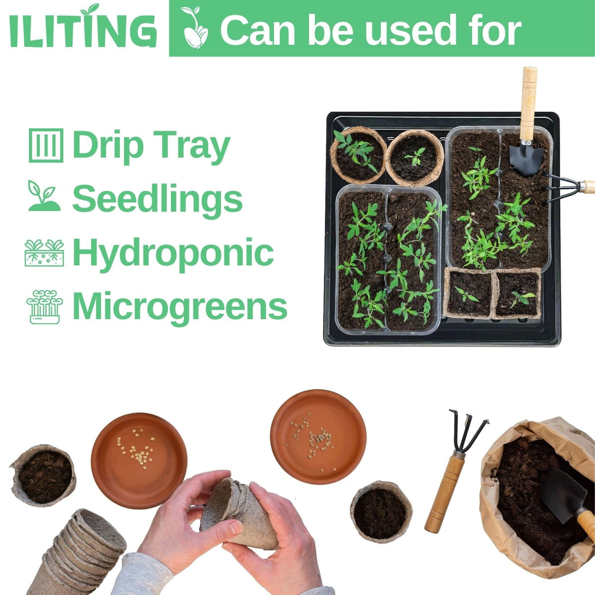 ILITING seedling tray side view highlighting sturdy construction