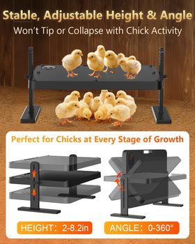 ILOJUST plate adjustable height keeps warmth aligned as chicks grow