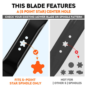 ILONPA 22-inch Husqvarna blades side profile emphasizing durable construction for long-lasting use.