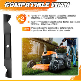ILONPA 46-inch mower blade for Craftsman 403107, reliable deck compatibility.