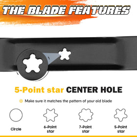 ILONPA 46-inch mower blade for Husqvarna YTH46 series, improved lift and consistency.