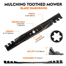 ILONPA 6-star mulching blades close-up for clean cuts