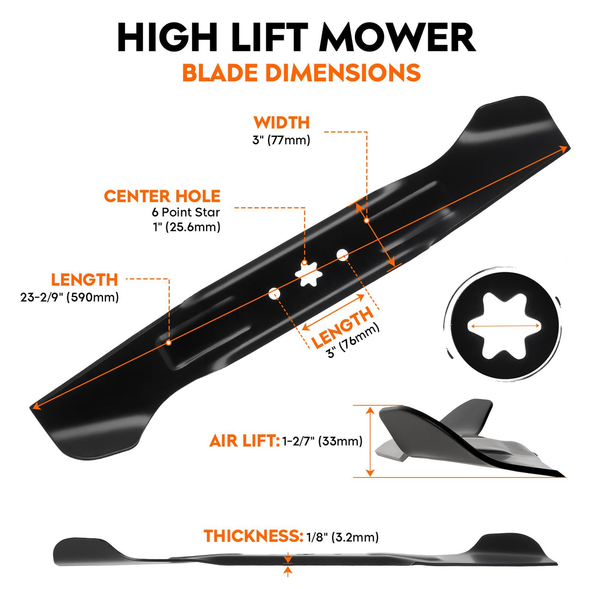 ILONPA 942-04244A blade pack includes two high-lift blades