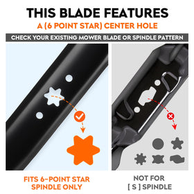 Close-up of ILONPA mulching toothed blade edge for efficient clipping