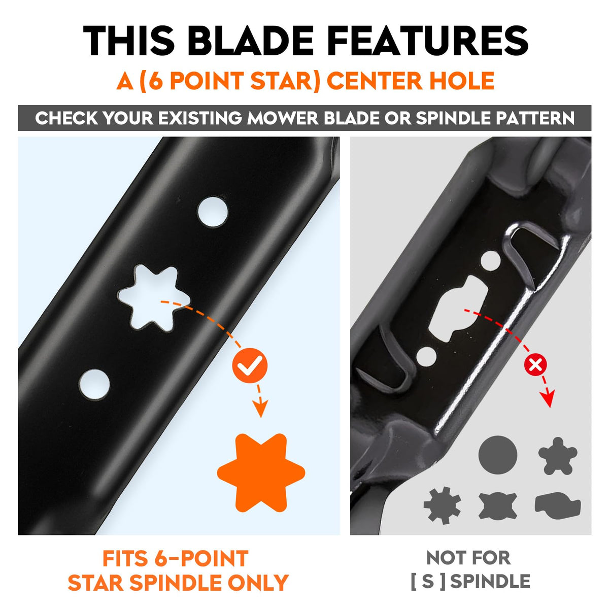 ILONPA 942-04308-6-star blades for Cub Cadet XT1-42 deck enhance cutting efficiency