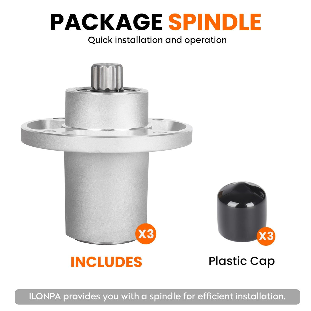 ILONPA deck compatibility spindle for Hustler Raptor SD 36-60 deck sizes