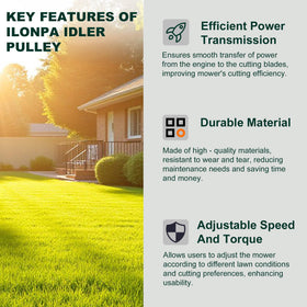 ILONPA flat idler pulley durable closeup emphasizing high-quality material and machining