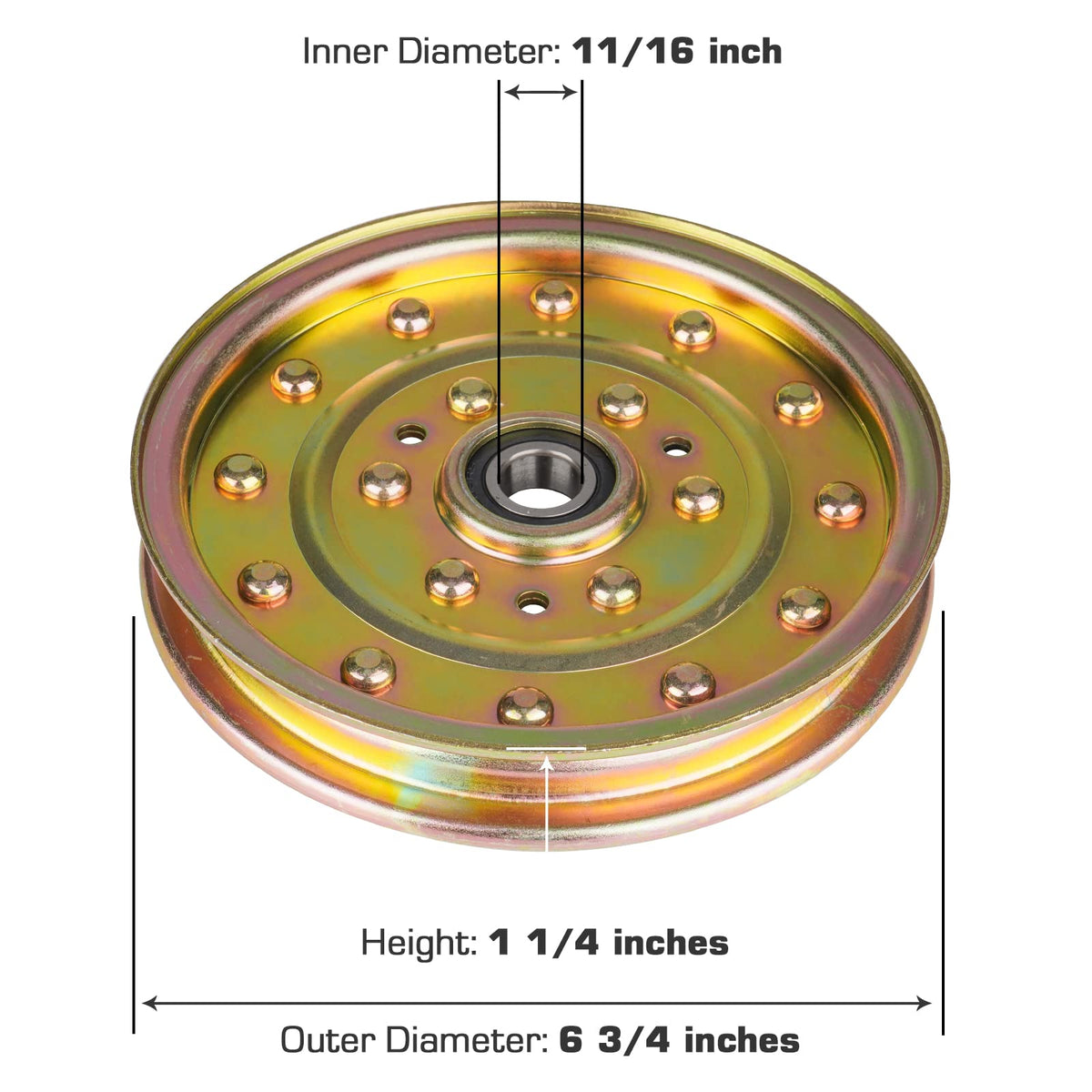 ILONPA idler pulley sideview illustrates precise fit for Lazer Z decks and stable operation.