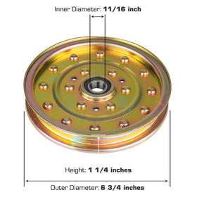 ILONPA idler pulley sideview illustrates precise fit for Lazer Z decks and stable operation.
