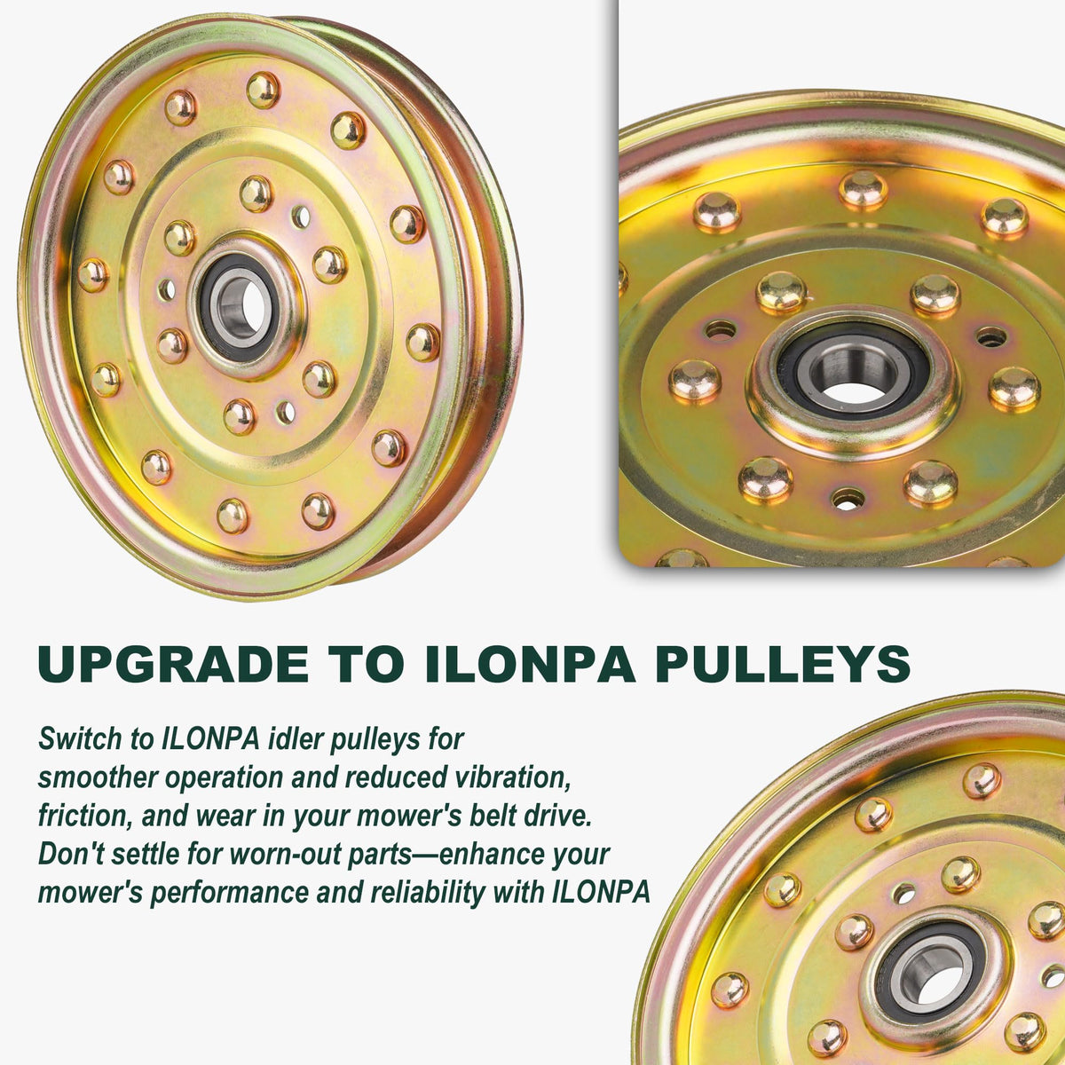 ILONPA 2-pack replacement pulley compatible with 1-633109 and 116-4667 models.