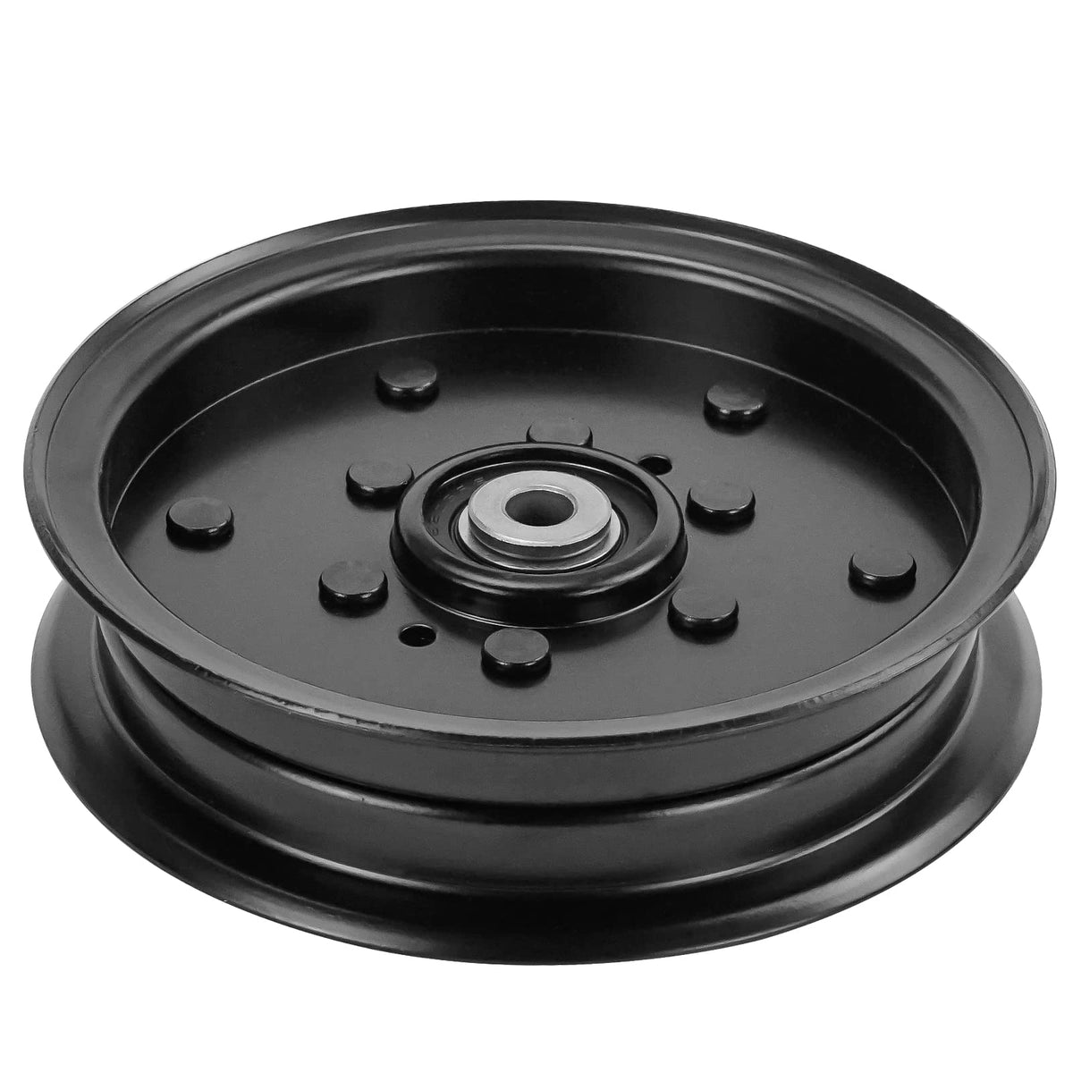 ILONPA flat idler pulley side view for Craftsman and Troy-Bilt showing sturdy design and durability