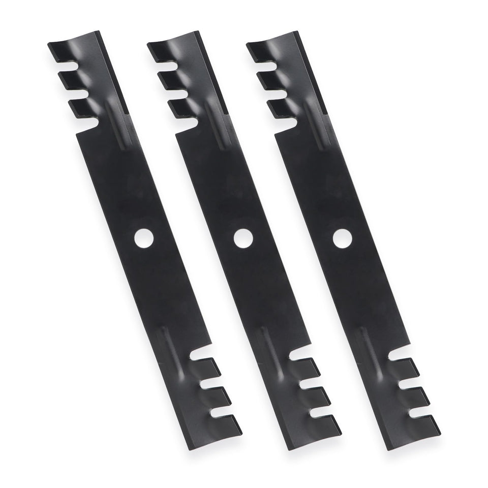 Ilonpa GY20569 54-inch high-lift toothed blades for robust lawn cutting.