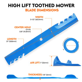 ILONPA Husqvarna 61-inch deck blades shown for durable precision cuts.