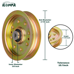 ILONPA idler pulley inner diameter detail supports precise fit and reliable operation.